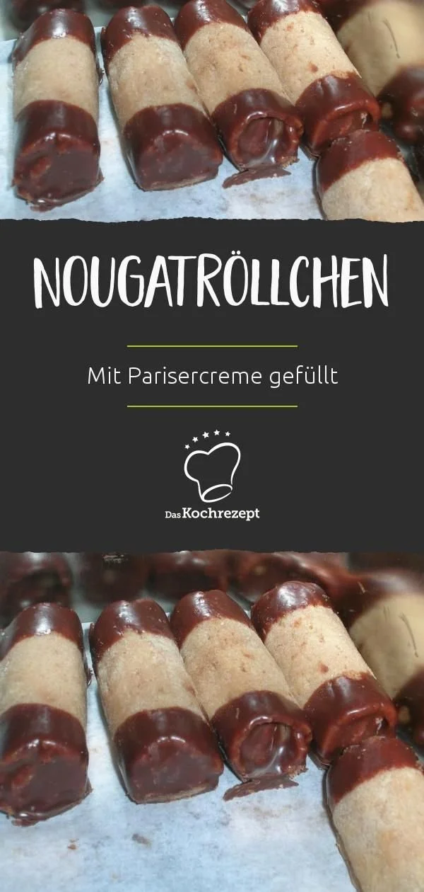 Leckere Nougat-Röllchen auf einem Teller, perfekt für Süßigkeitenliebhaber.