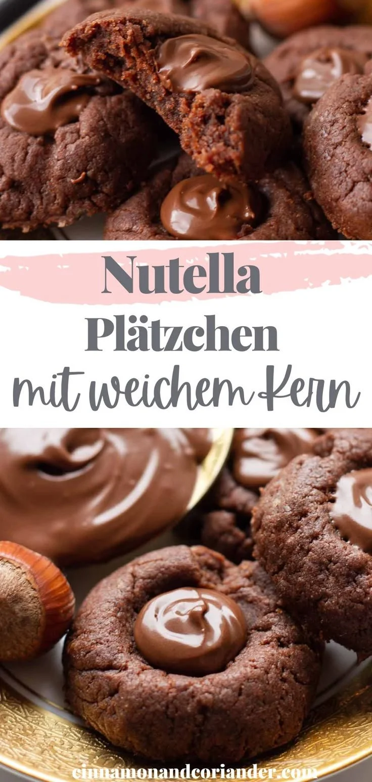 Leckere Nutella Kekse mit schokoladiger Füllung