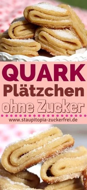 Gesunde Quarkplätzchen ohne Zucker auf einem Teller dekoriert