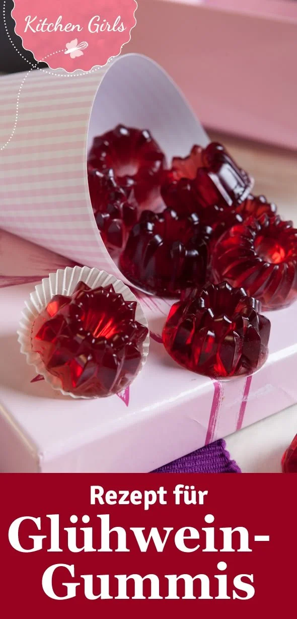 Hausgemachte Glühwein-Fruchtgummi in einer Schüssel