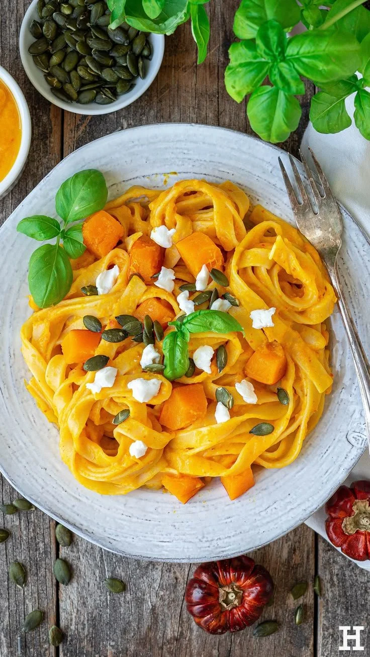 Tagliatelle mit Kürbissoße, perfekt für den Herbstgenuss