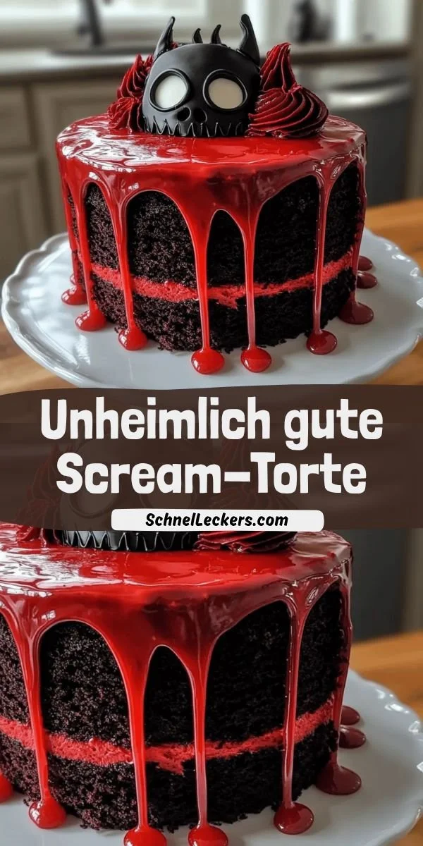 Scream-Torte für Halloween-Party, lecker und gruselig dekoriert
