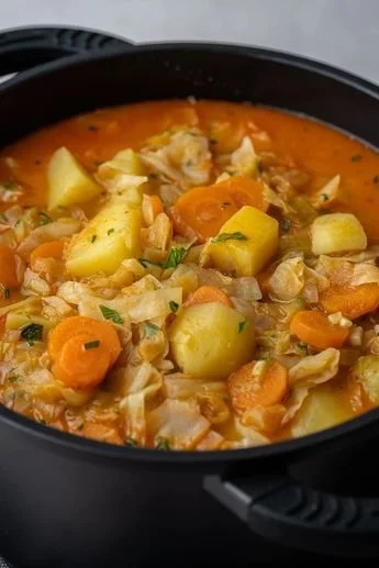 Veganes Spitzkohl-Curry mit buntem Gemüse in einer schmackhaften Sauce
