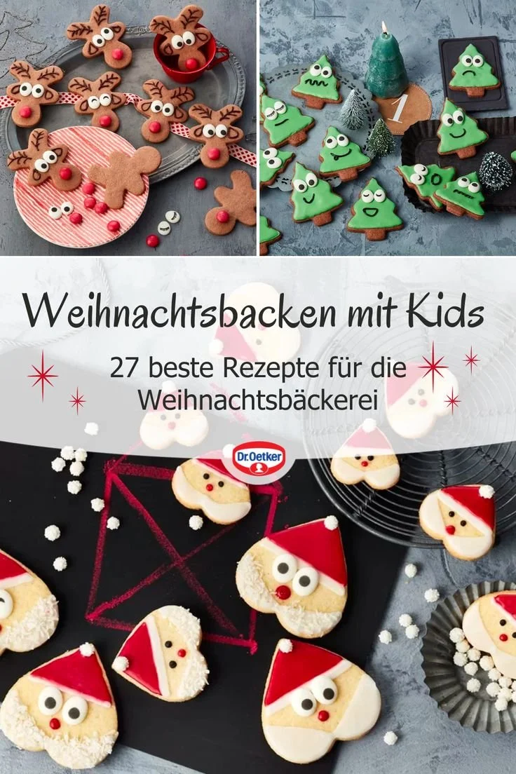 Weihnachtsbäckerei 2022: Kinder backen Plätzchen in festlicher Atmosphäre.