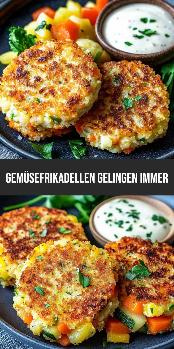 Köstliche und einfach zubereitete Gemüsefrikadellen auf einem Teller.